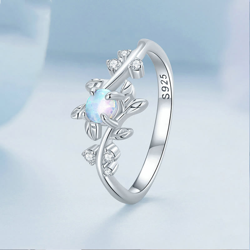Olivenorma Opal Vine Shaped 925 Sterling Silver Ring - image 4