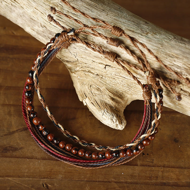 Olivenorma Natural Beads Cotton Rope Braided Bracelet - image 16