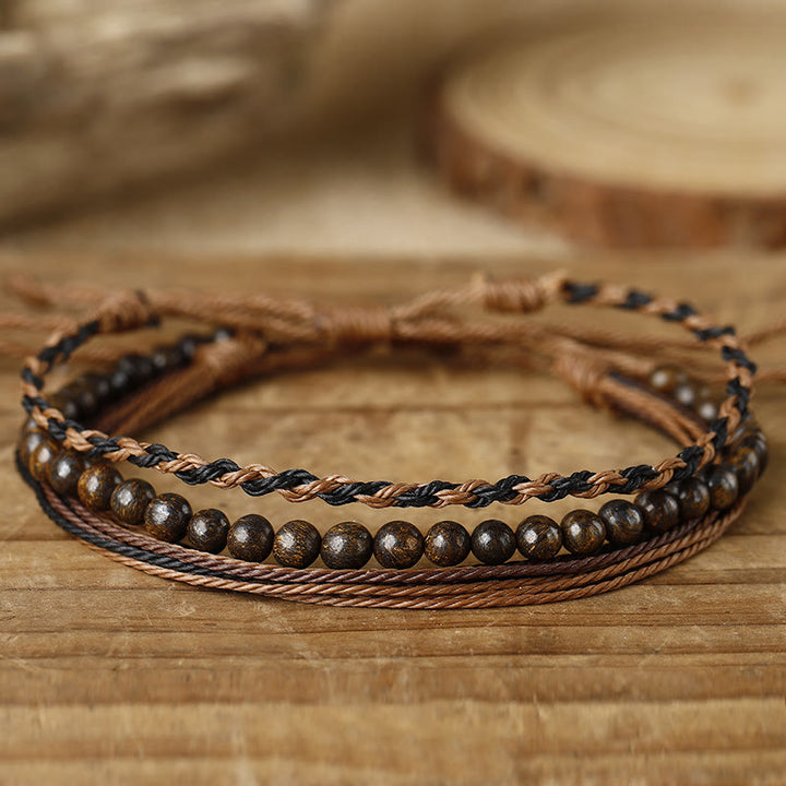 Olivenorma Natural Beads Cotton Rope Braided Bracelet - image 9
