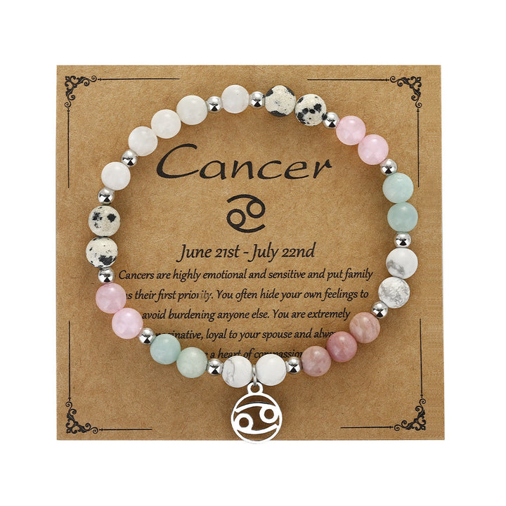 Olivenorma Natural Stone Beaded Zodiac Pendant Bracelet - Cancer - image 5