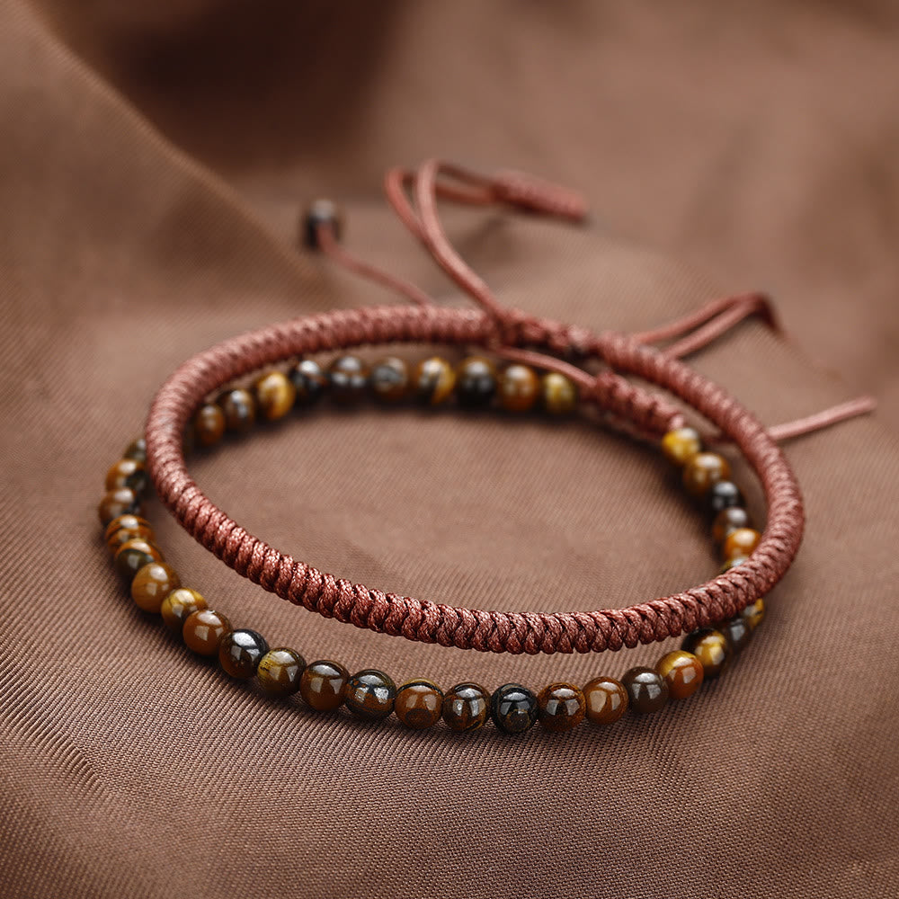 Olivenorma Natural Tiger Eye Beads Braided Bracelet - image 2