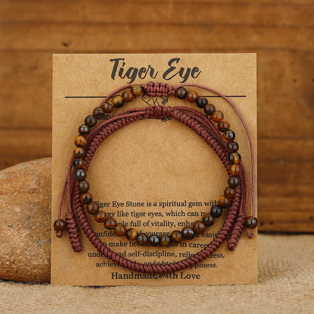 Olivenorma Natural Tiger Eye Beads Braided Bracelet - image 4
