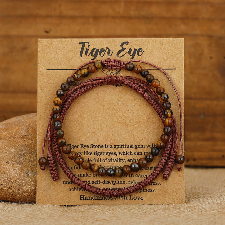 Olivenorma Natural Tiger Eye Beads Braided Bracelet - image 4