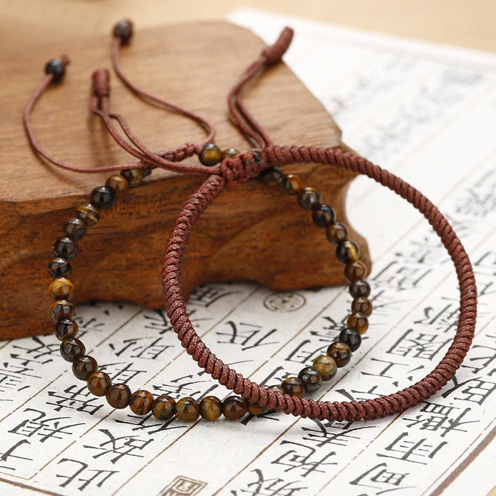 Olivenorma Natural Tiger Eye Beads Braided Bracelet - image 7