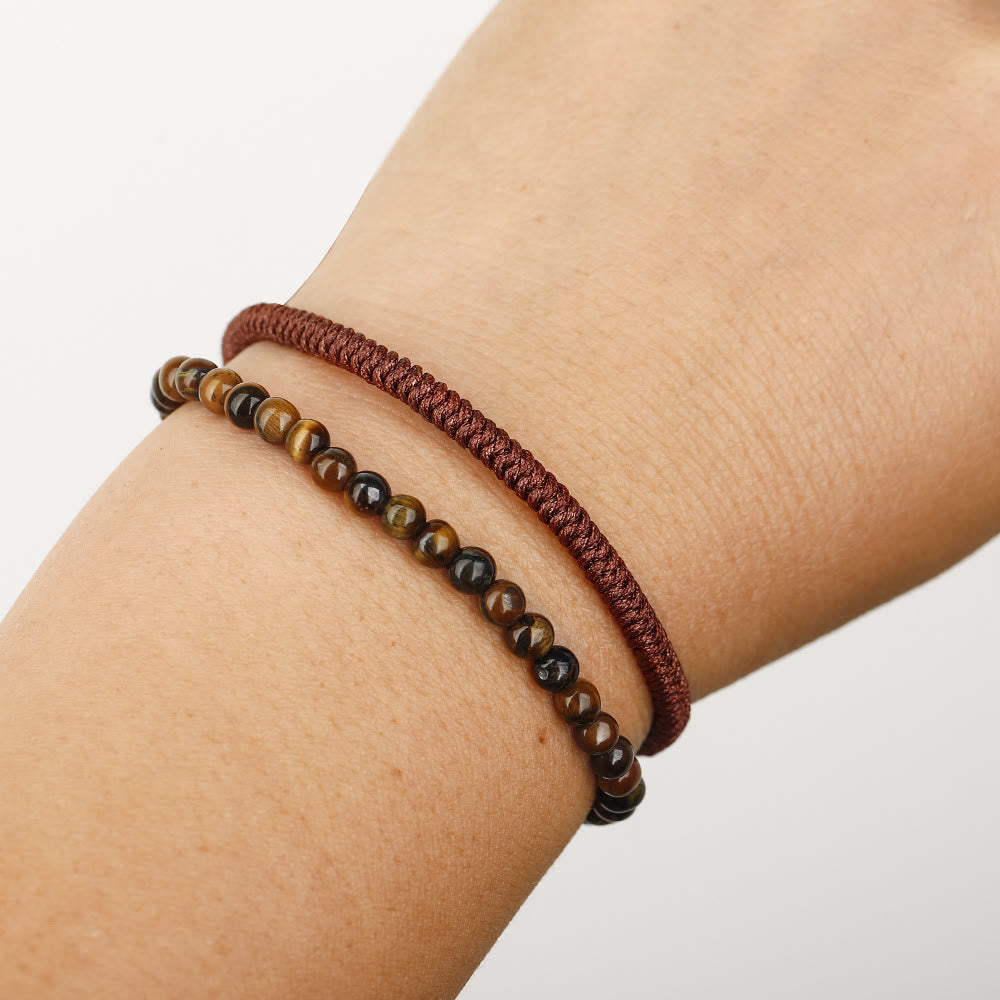 Olivenorma Natural Tiger Eye Beads Braided Bracelet - image 1