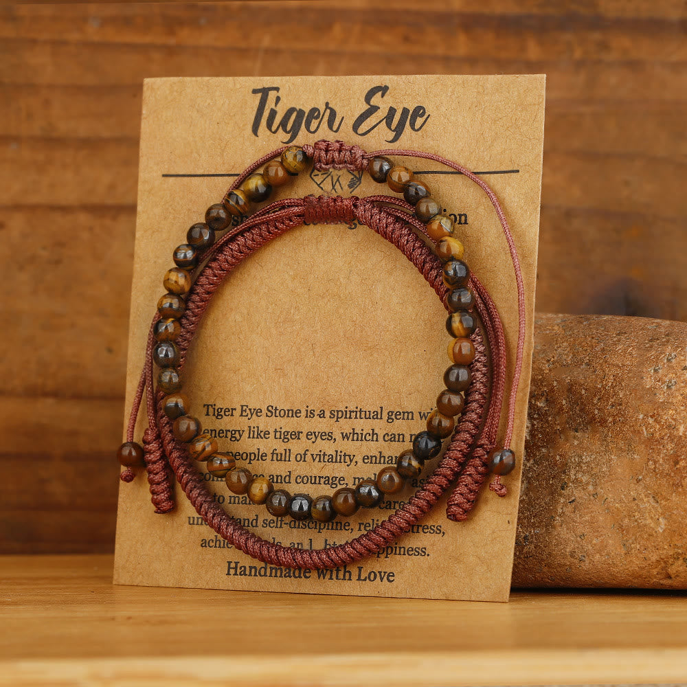 Olivenorma Natural Tiger Eye Beads Braided Bracelet - image 5