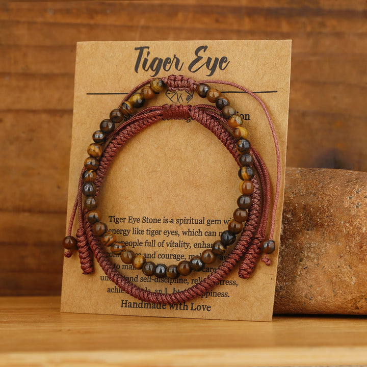 Olivenorma Natural Tiger Eye Beads Braided Bracelet - image 5