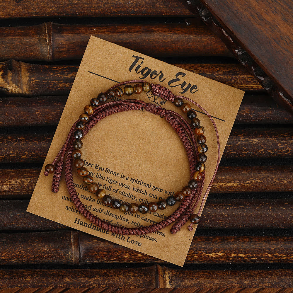 Olivenorma Natural Tiger Eye Beads Braided Bracelet - image 6
