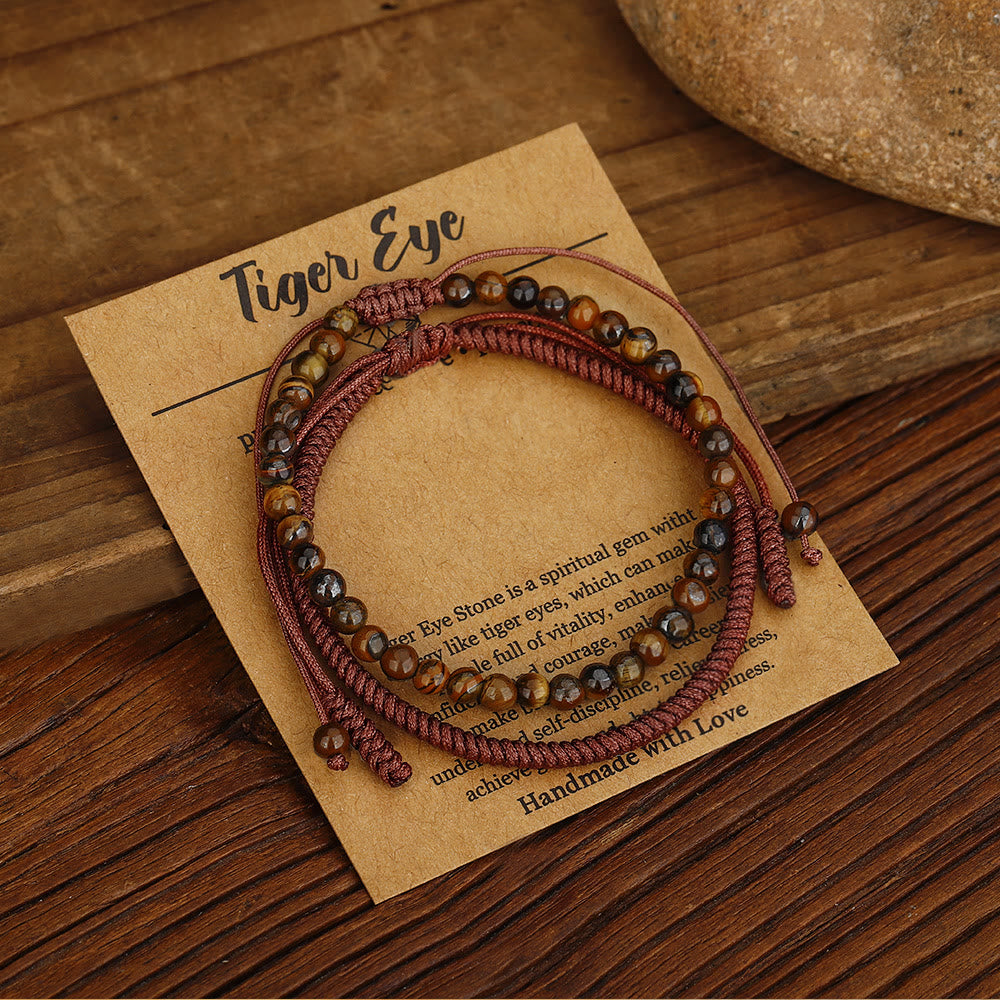 Olivenorma Natural Tiger Eye Beads Braided Bracelet - Tiger Eye - image 0