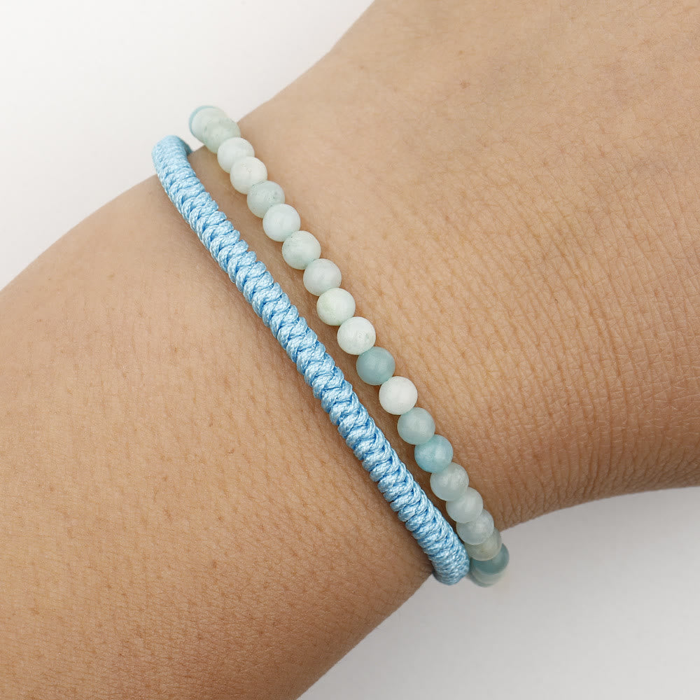 Olivenorma Natural Amazonite Beads Braided Bracelet - image 1