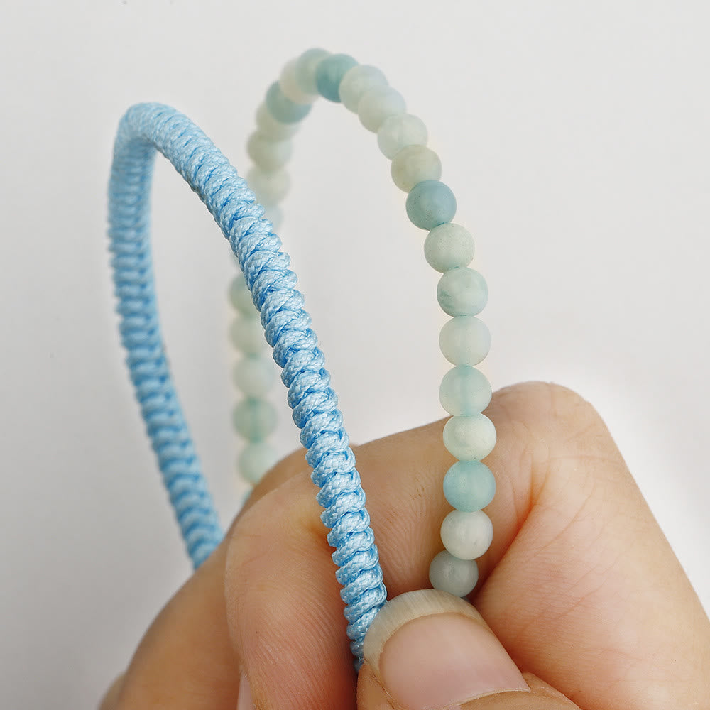 Olivenorma Natural Amazonite Beads Braided Bracelet - image 5