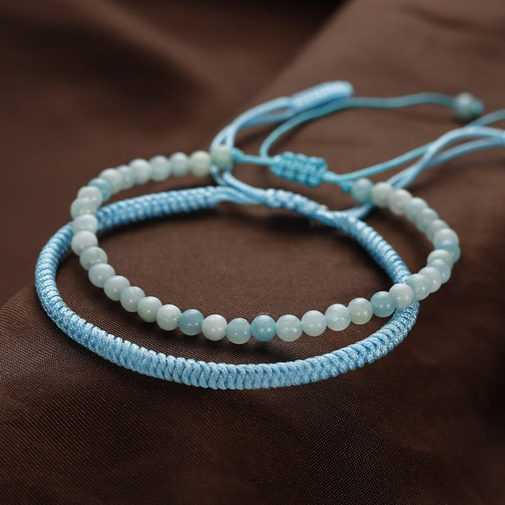 Olivenorma Natural Amazonite Beads Braided Bracelet - image 4