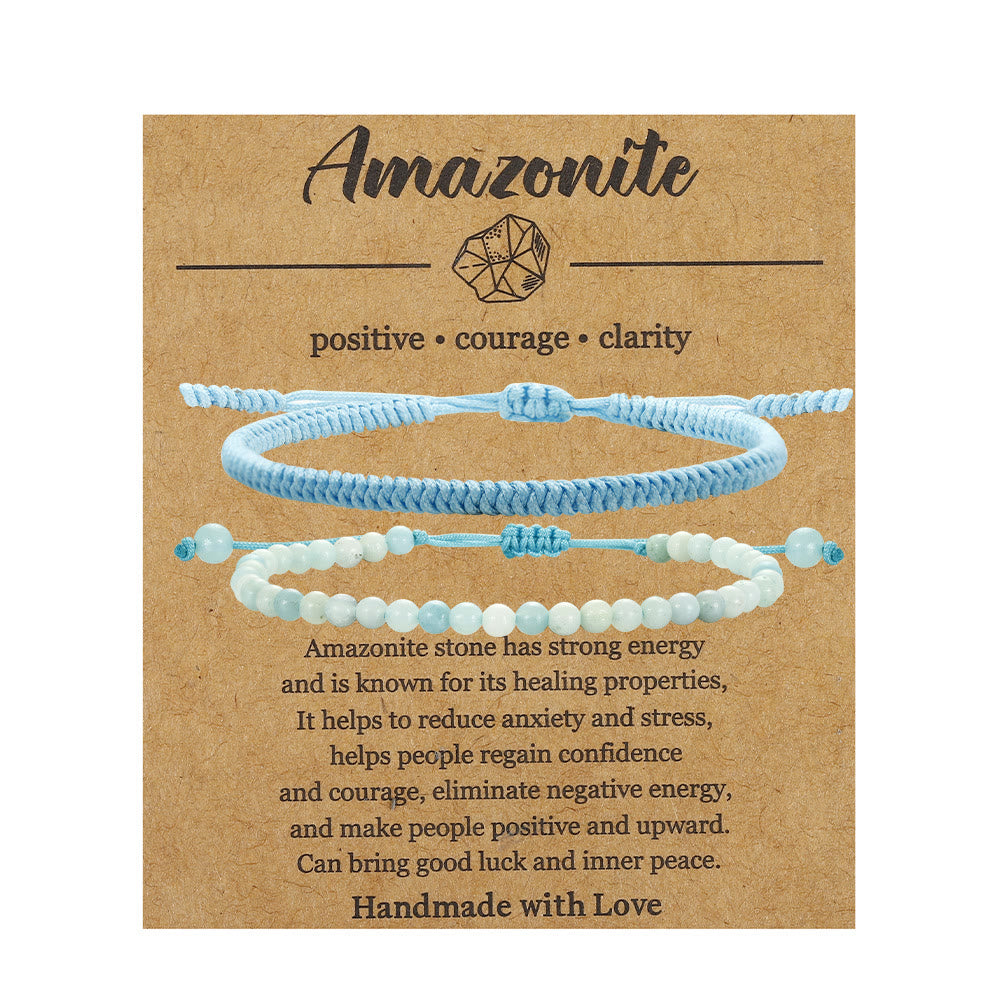 Olivenorma Natural Amazonite Beads Braided Bracelet - image 7