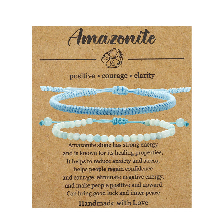 Olivenorma Natural Amazonite Beads Braided Bracelet - image 7
