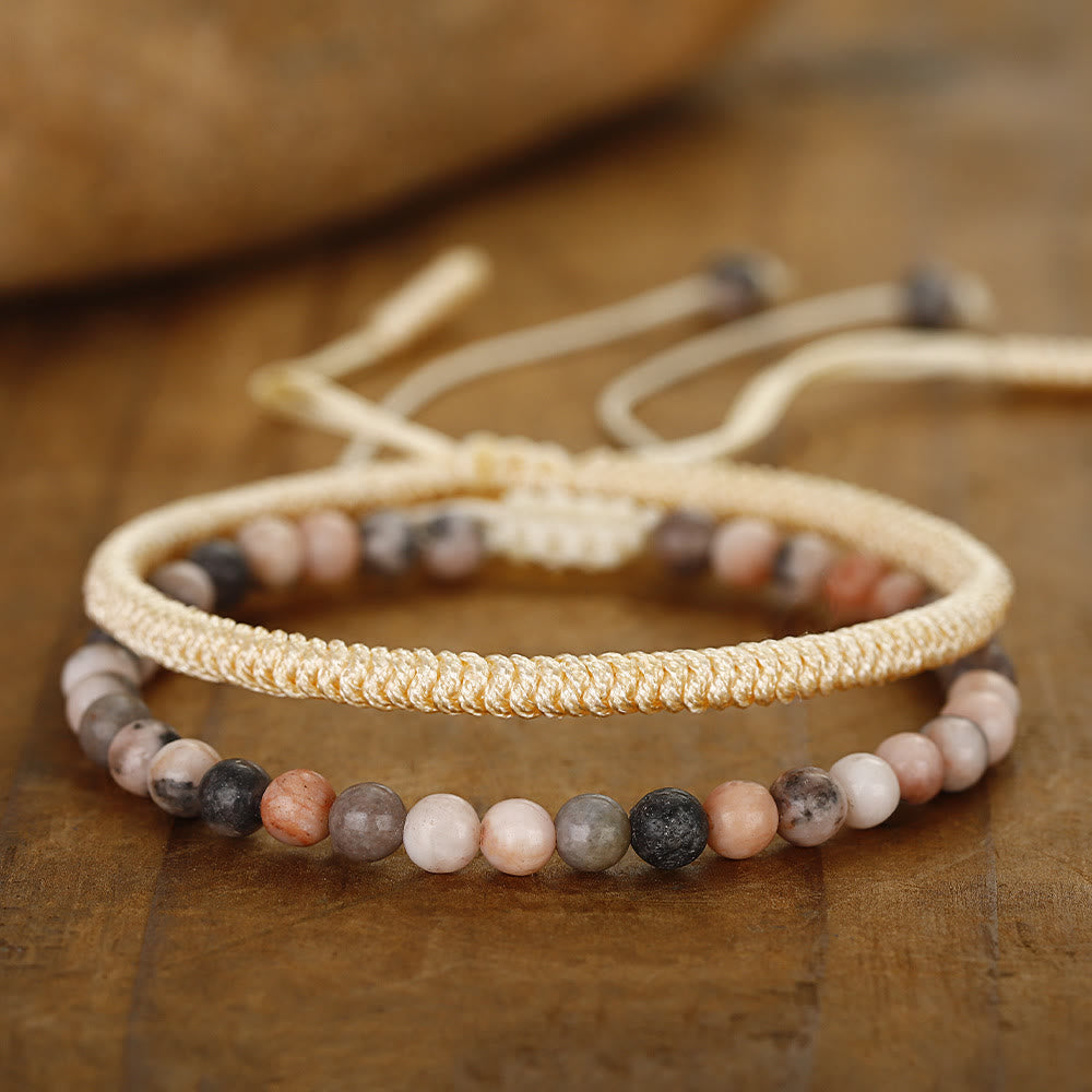 Olivenorma Natural Plum Tourmaline Beads Braided Bracelet - image 2