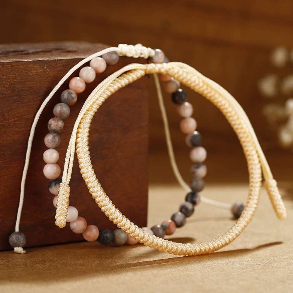 Olivenorma Natural Plum Tourmaline Beads Braided Bracelet - image 3