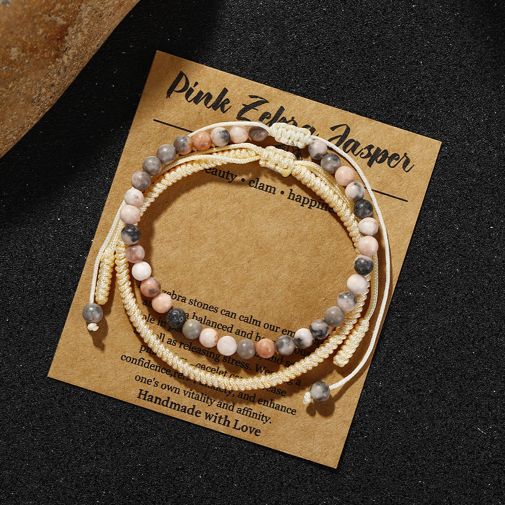 Olivenorma Natural Plum Tourmaline Beads Braided Bracelet - Plum Tourmaline - image 0