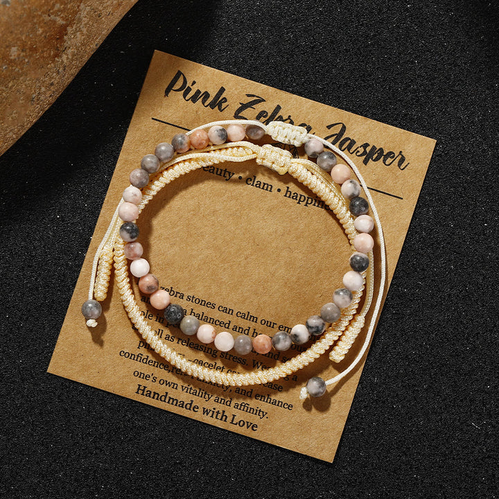 Olivenorma Natural Plum Tourmaline Beads Braided Bracelet - Plum Tourmaline - image 0