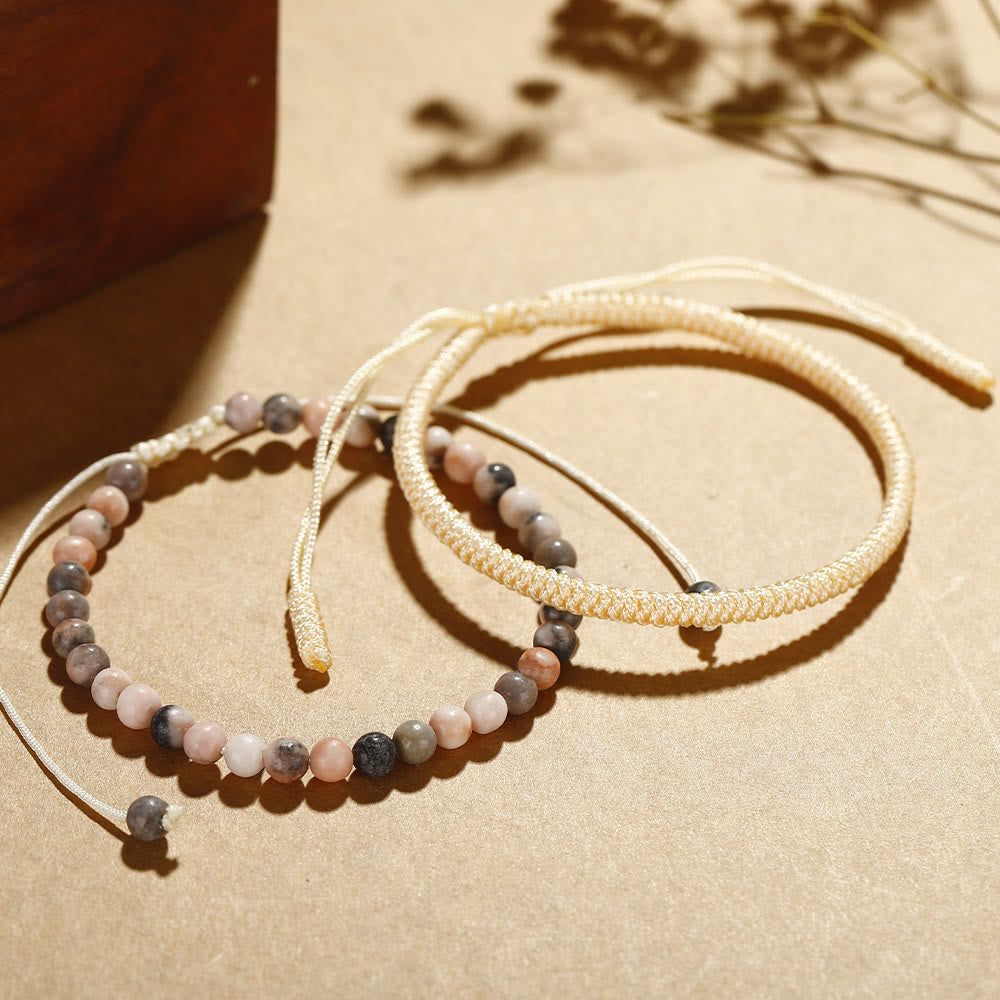 Olivenorma Natural Plum Tourmaline Beads Braided Bracelet - image 4