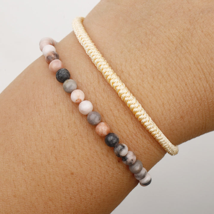 Olivenorma Natural Plum Tourmaline Beads Braided Bracelet - image 1