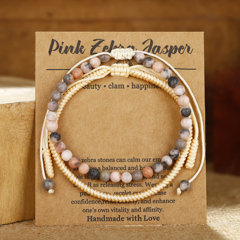 Olivenorma Natural Plum Tourmaline Beads Braided Bracelet - image 5