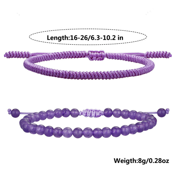 Olivenorma Natural Amethyst Beads Braided Bracelet - image 4