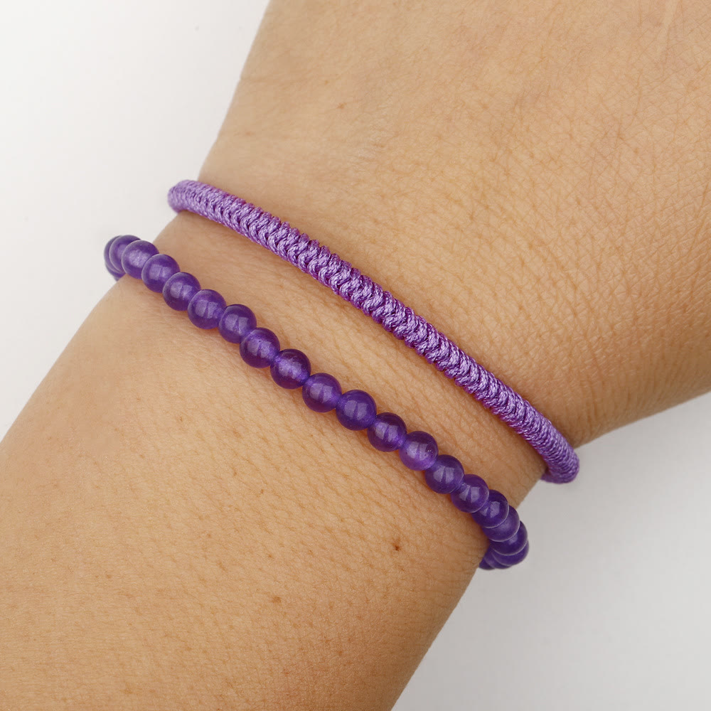 Olivenorma Natural Amethyst Beads Braided Bracelet - image 1