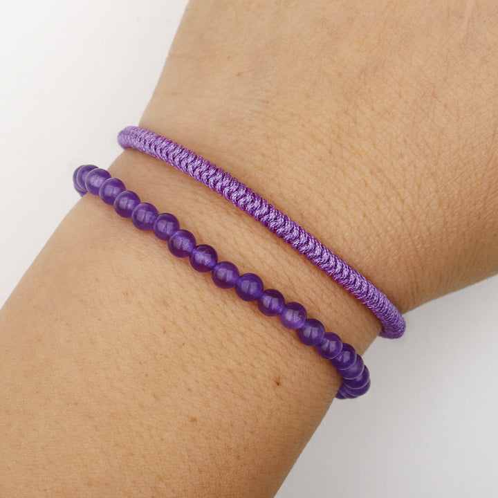 Olivenorma Natural Amethyst Beads Braided Bracelet - image 1
