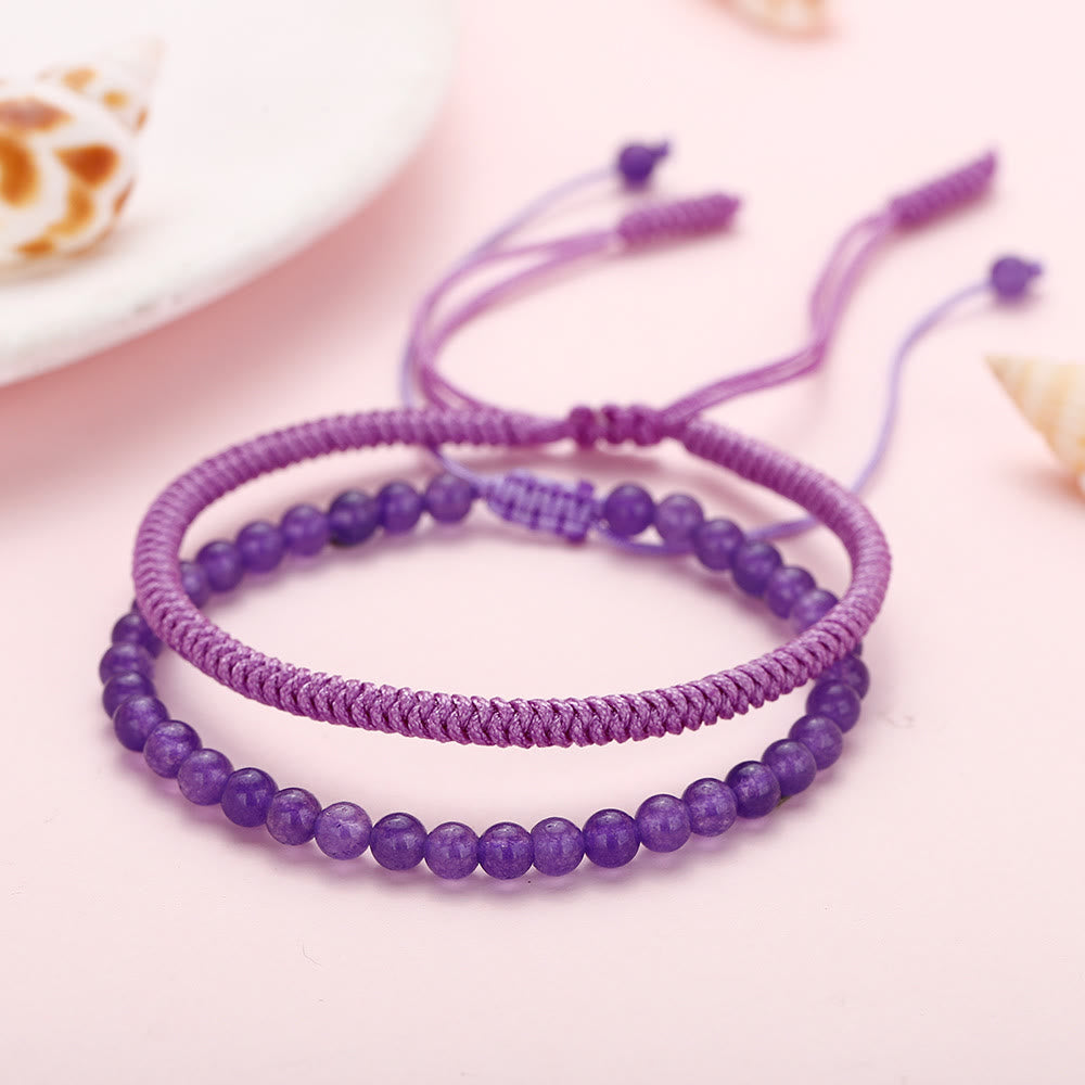 Olivenorma Natural Amethyst Beads Braided Bracelet - image 2