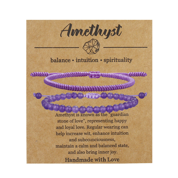 Olivenorma Natural Amethyst Beads Braided Bracelet - image 3