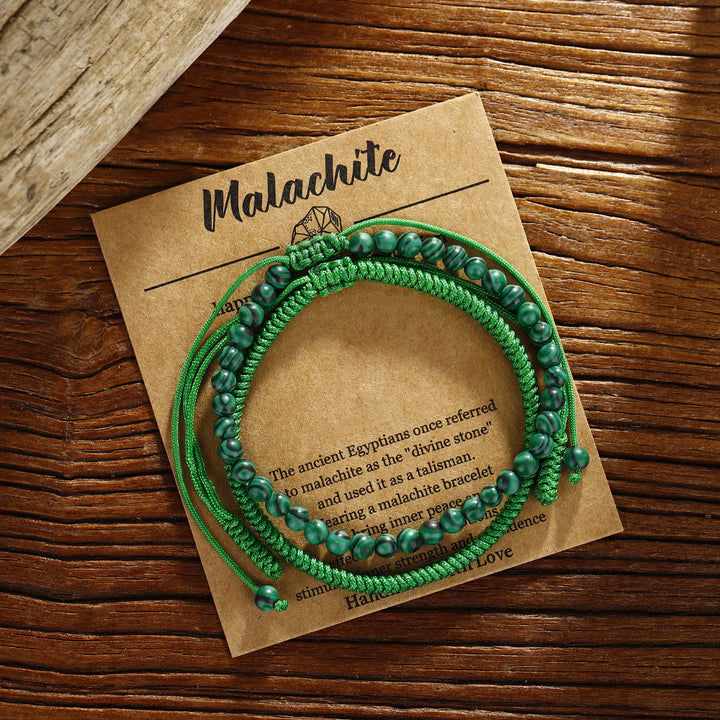 Olivenorma Natural Malachite Beads Braided Bracelet - image 2
