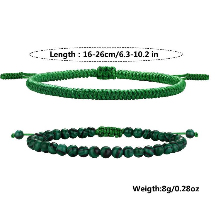 Olivenorma Natural Malachite Beads Braided Bracelet - image 4