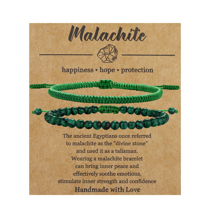 Olivenorma Natural Malachite Beads Braided Bracelet - image 3