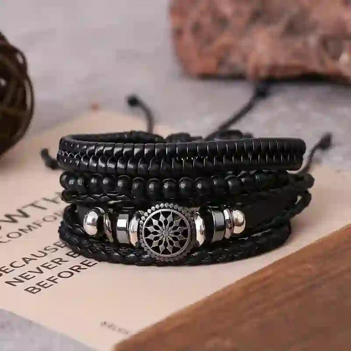 Olivenorma Vintage Pu Leather Beads Multilayer Bracelet - image 3
