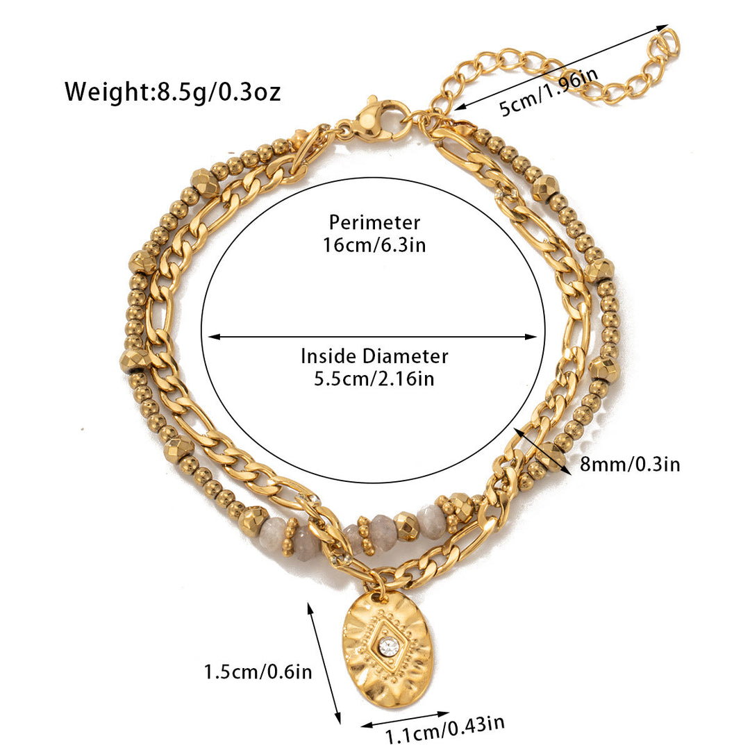 Olivenorma Natural Crystal Alloy Double-layer Bracelet - White Agate - image 23