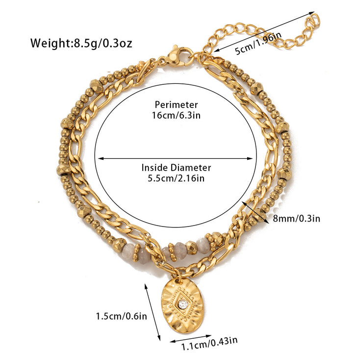 Olivenorma Natural Crystal Alloy Double-layer Bracelet - White Agate - image 23