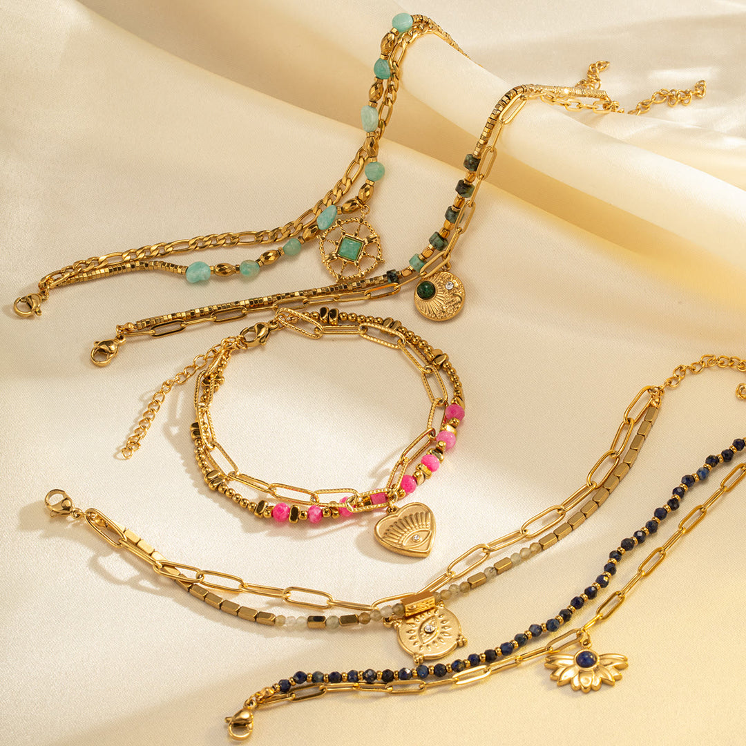 Olivenorma Natural Crystal Alloy Double-layer Bracelet - image 27