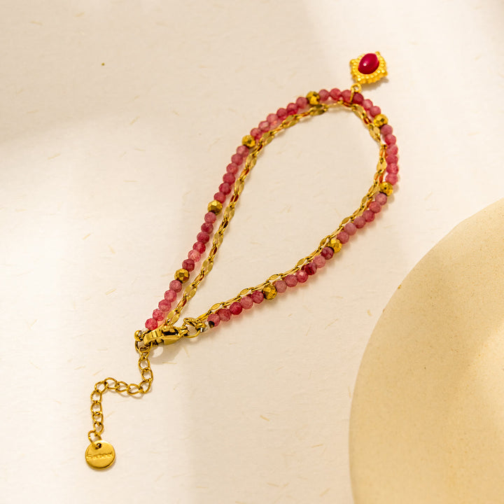 Olivenorma Vintage Natural Stone Alloy Beads Bracelet - image 15