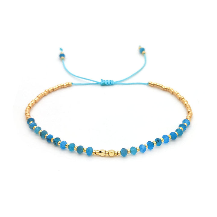 Olivenorma Natural Small Crystal Beads Bracelet - Blue Apatite - image 4