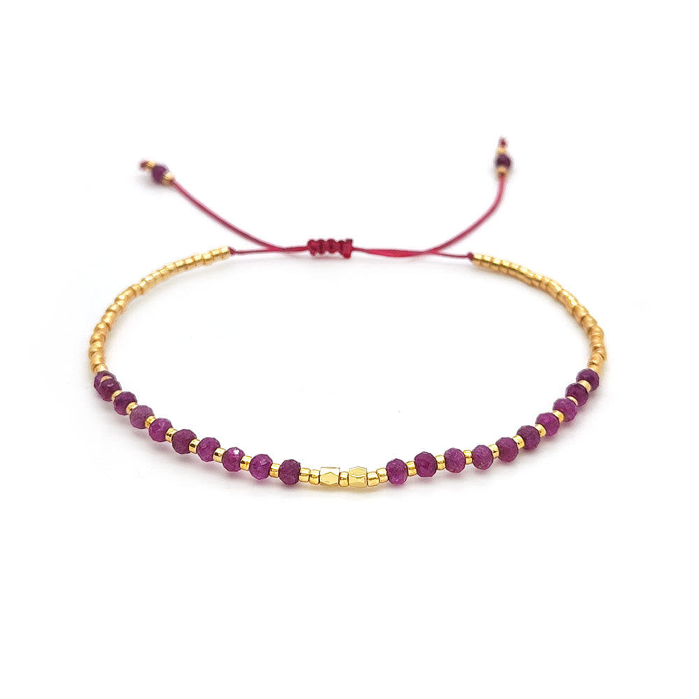 Olivenorma Natural Small Crystal Beads Bracelet - Pink Tourmaline - image 2