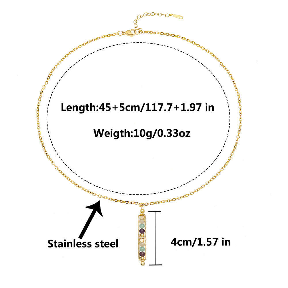 Olivenorma Functional Healing Natural Stone Pea Pendant Necklace - image 15