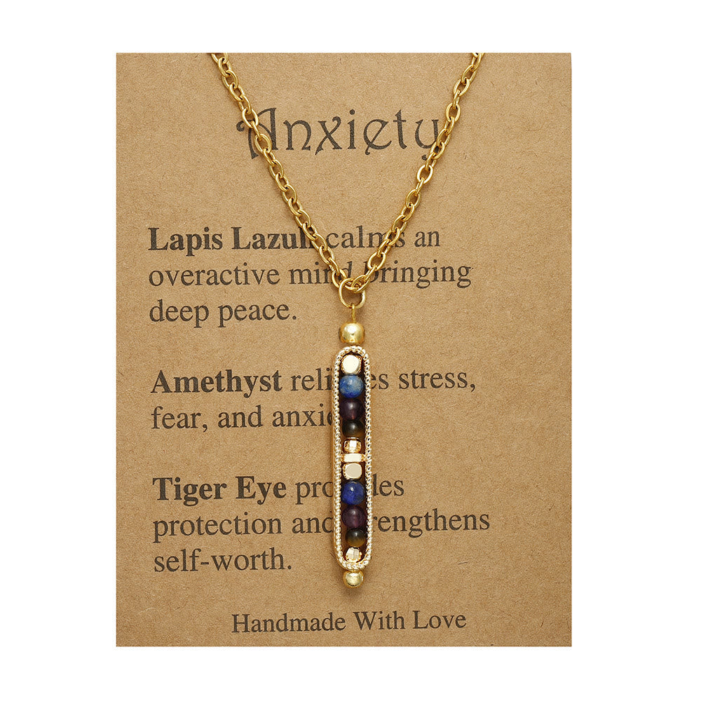 Olivenorma Functional Healing Natural Stone Pea Pendant Necklace - Anxiety - image 4