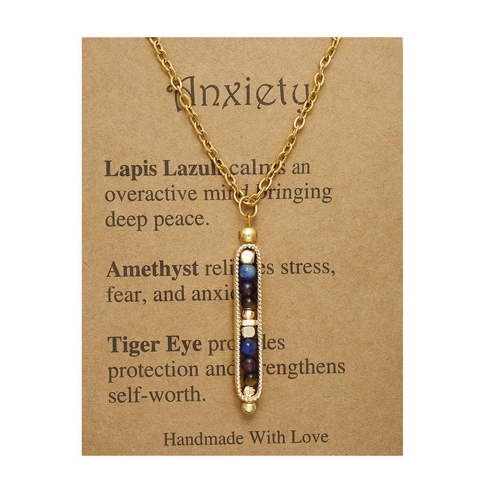 Olivenorma Functional Healing Natural Stone Pea Pendant Necklace - Anxiety - image 4