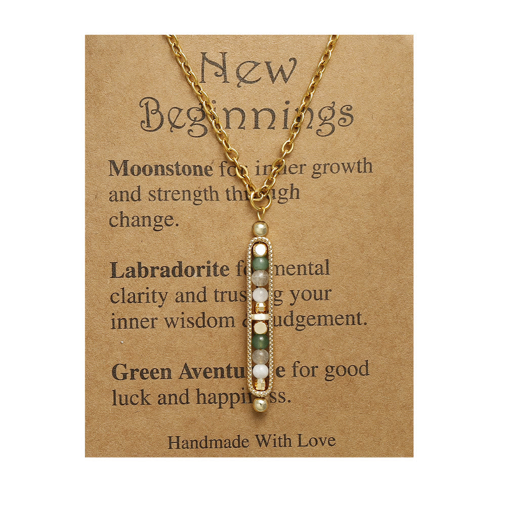 Olivenorma Functional Healing Natural Stone Pea Pendant Necklace - New Beginning - image 1