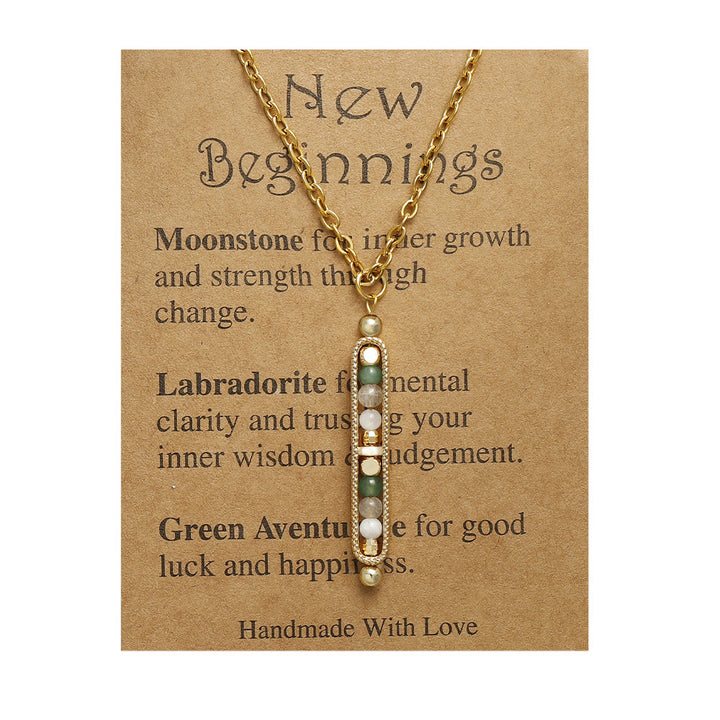 Olivenorma Functional Healing Natural Stone Pea Pendant Necklace - New Beginning - image 1
