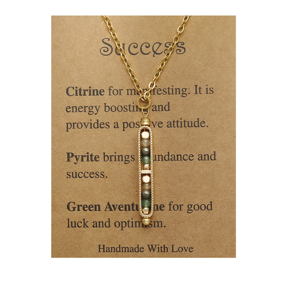 Olivenorma Functional Healing Natural Stone Pea Pendant Necklace - Success - image 6