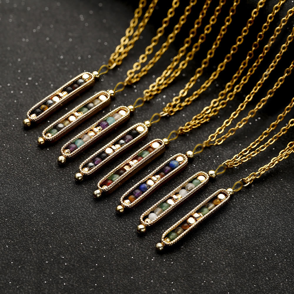 Olivenorma Functional Healing Natural Stone Pea Pendant Necklace - image 12