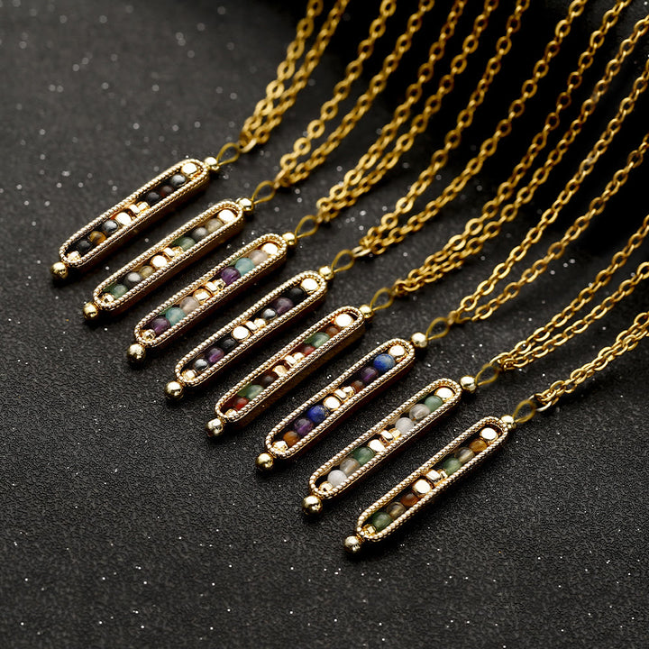Olivenorma Functional Healing Natural Stone Pea Pendant Necklace - image 12