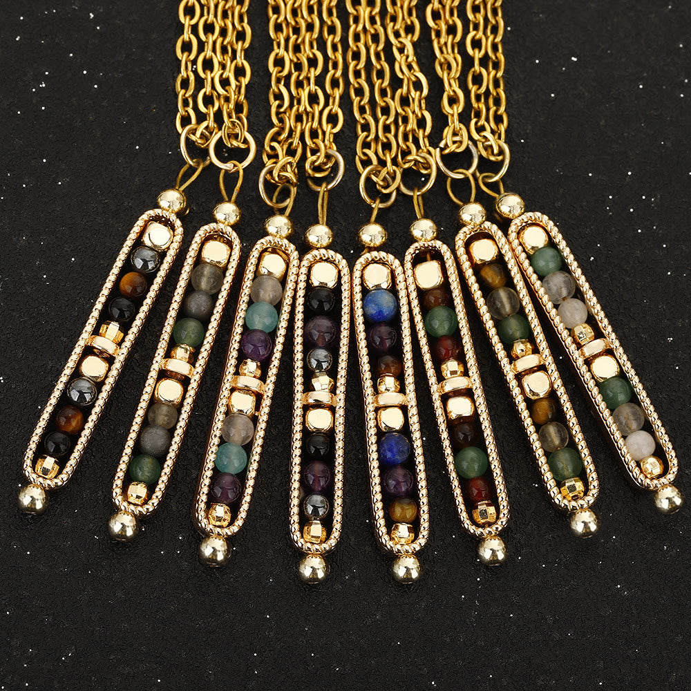 Olivenorma Functional Healing Natural Stone Pea Pendant Necklace - image 13