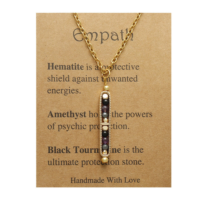 Olivenorma Functional Healing Natural Stone Pea Pendant Necklace - empath - image 7